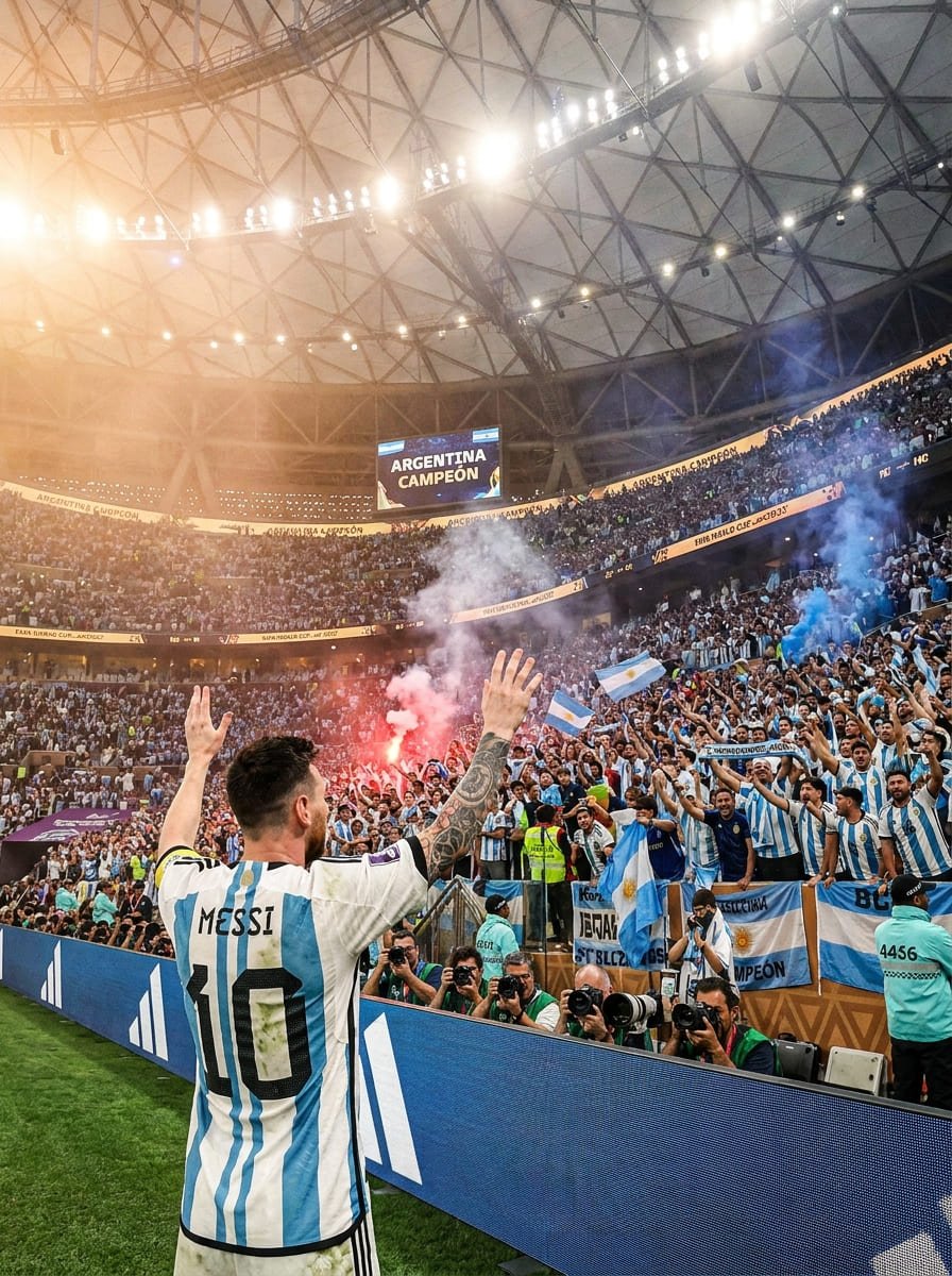Lionel Messi facing Argentina supporters